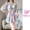 Nuevo Traje de Baño Enterizo 2026 para Mujer, Conservador, Cubre Vientre, Adelgazante, de Cintura Alta, Elegante, Sensación de Alta Gama, Adecuado para Aguas Termales, Vacaciones y Ocio