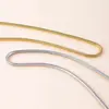 Popular Cadena de Serpiente Redonda de Acero Inoxidable Europea y Americana para Hombres y Mujeres, Collar de Acero de Titanio, Cadena Sencilla para Clavícula, Accesorios DIY, Chapado al Vacío en Oro de 18K