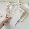 Meias Finas Largas de Primavera e Verão Estilo Japonês Urso Cartoon Laço Meias de Algodão Estilo Menina Doce Meias de Cano Médio Estilo Acadêmico Meias Longas para Mulheres