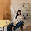 Ropa de Punto Sexy con Hombros Descubiertos Estilo Coreano para Mujer 2025 Otoño e Invierno Nuevo Estilo Estilo Relajado Look Adelgazante Holgado Versátil Top Chaqueta