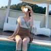Nuevo Traje de Baño para Mujer Estilo Coreano de Moda, Combinación de Colores, Cubre Vientre, Adelgazante, Espalda Descubierta, Volantes, Cordón, Encaje, Estilo Hada