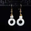 Pendientes Auténticos de Jade Grado A con Hebilla de Seguridad Colgante Exquisito de Jade Joyería Nueva de Jade para Mujer Jade al por Mayor