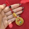 Pingente de chaveiro de cabaça oca antiga com cinábrio, popular para homens e mulheres, casais, joia de chaveiro de alta qualidade, bolsa