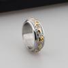Anillo de dedo de encaje de tendencia europea y americana para combinar con todo, anillo de acero inoxidable giratorio descompresor con la verdad de seis caracteres para hombres y mujeres