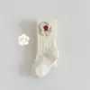 Meias Infantis Mais Vendidas Roupa de Fora Primavera e Outono Meias para Meninas Algodão Classe A Flor Princesa Body Bebê Gancho Grande