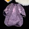 Camiseta de Manga Corta Estampada Tie-Dye de Verano para Niños, Marca Trendy Ins, Holgada Deportiva Cuello Redondo, Versátil Top Juvenil de Manga Media
