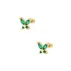 Pendientes de Acero de Titanio Diamante Verde Zeming, Estilo de Nicho de Gama Alta, Circonita Chapada al Vacío en Oro, Pendientes Elegantes de Estilo Fragante