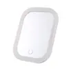 Espejo plegable con luces, tocador, iluminación suplementaria, espejo de escritorio de belleza de mano pequeño, espejo LED portátil para maquillaje