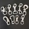 Gancho de resorte de acero inoxidable con resorte, cable de acero para montañismo, seguridad, aparejo, estándar 304, fácil de colgar, gancho plano a presión, caja, bolsa, hebilla