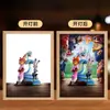 Marco de Fotos 2D de Anime de Conejo y Zorro Regalo para Dormitorio Escritorio Luz de Noche para Novio/Novia Pintura Iluminada