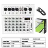 Tarjeta de Sonido Bluetooth Transfronteriza Mezclador Pequeño de 4 Canales 6 Canales Mezclador Mini USB para Transmisión en Vivo