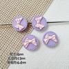 Cor Macaron Fofo Vento Laço Redondo Tinta Liga Metal Artesanal DIY Corrente de Celular com Contas Acessórios