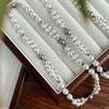 Collar guofeng retro de alto brillo blanco frío con diseño de imitación de perla blanca australiana, cadena para clavícula