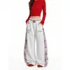 Directamente del fabricante: Pantalones de Chándal de Marca de Moda Estilo Americano con Estampado de Raya de Nota Musical, Diseño Unisex de Doble Cintura, Pantalones de Pierna Ancha