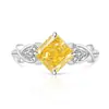 Anillo de Brazo con Flor de Hielo de Colorido Gema Hot-Selling, Corte Cuadrado de Flor, para Mujer, Chapado en Oro Real e Incrustado con Diamantes de Alto Carbono, Disponible para Dropshipping