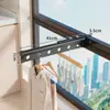 Estante para Secar Ropa de Balcón para el Hogar Antirrobo Secado en Ventana Dormitorio Colgador de Ropa Barandilla Protectora para Secado de Ropa en Ventana Gancho para Colgar Ropa Barra para Ropa