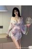 Ropa Interior Sexy Bata de Baño Transparente Dulce Japonesa Sexy Lazo Puro Deseo Flor de Cerezo Chica Pijama Kimono Sexy