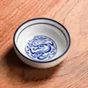 Platitos de inmersión de estilo chino con patrón azul, vajilla de cerámica para uso doméstico, platitos para salsa de hot pot, platitos para snacks, platitos para salsa de soja y vinagre, venta al por mayor