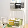 Suministro Directo de Fábrica Estilo Pastoral Simple Caja de Almacenamiento de Escritorio Plegable Bolsa de Almacenamiento de Cosméticos Mini Caja de Papelería de Tela