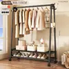 Cabide simples e autônomo para quartos, um cabide de roupas móvel e espessado adequado para apartamentos alugados, um cabide de roupas leve e estiloso