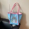 Bolso de Hombro Nuevo Estilo Coreano Ins Fresco y Lindo Bordado de Animales para Mujer Color Sólido Simple Ligero Gran Capacidad Bolso Cruzado