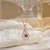 Transfronterizo. Collar de Proyección Moda Gota de Agua 100 Idiomas Te Amo Colorido Foto Personalizada Joyería para Amantes