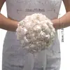 120 produtos de casamento noiva de casamento dama de honra segurando flor rosa simulação segurando flor casamento mori buquê flor de seda