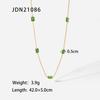 Collar, pendientes, pulsera, anillo, temperamento, serie de circonitas verdes de estilo retro de moda europea y americana, joyería de acero inoxidable para damas