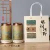 Latas Universais de Chá, Latas de Papel, Latas Vazias, Chá Preto, Chá Verde, Meio Gato, Latas Redondas Grandes Seladas de 0,5kg, Conjunto de Caixa de Presente Embalada