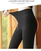 Leggings térmicos para mujer al por mayor, de imitación cachemir con rayas verticales marrones, engrosados para abrigar, se pueden usar por fuera, grises, dropshipping