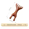 Peine de Masaje de Sándalo de Cinco Dientes de Seda Dorada Tabla Gua Sha de Meridianos Palo Multifuncional para Acupuntos de la Cabeza Herramienta de Belleza Facial En Stock