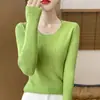Suéter para Mujer Otoño e Invierno Cuello Redondo Tejido Andi Terciopelo Pulóver para Mujer Camisa Tejida Siping Camiseta Base Transfronteriza Cuerda Interior para Mujer