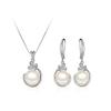 Colar de Pérolas Colar Feminino Colar Corrente Colar Brincos de Agulha de Prata Feminino Conjunto de Jóias para Esposa e Namorada Tanabata Presente