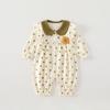 Roupas de Bebê, Macacões de Algodão Puro para Bebês Meninas Primavera e Outono, Roupas de Manga Longa Estilo Princesa para Bebês e Crianças Pequenas, Roupas para Exterior para Todas as Estações