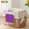 Arenero Completamente Cerrado para Gatos, Inodoro Plegable Tipo Cajón Grande Desodorizante para Gatos, Suministros para Gatos Extra Grandes Anti-Salpicaduras Inodoro