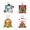 Caja de regalo de Navidad, Papá Noel, árbol de Navidad, bolsa de dulces, hornear galletas, bolsa transparente de OPP con cordón, caja de papel