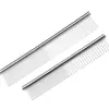Pente de aço inoxidável para animais de estimação, pente de duas fileiras para nós, pente de beleza para cães, tamanho grande e pequeno, remove pelos soltos, durável
