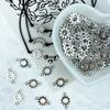 Nuevo transfronterizo 17x 11mm plata antigua hueco doble colgante girasol diy pulsera collar accesorios bolsa al por mayor