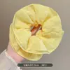 Goma de Pelo Grande de Cuadros Florales Amarillos para Mujer 2026 Nuevo Estilo Cuerda para Recoger el Pelo en Moño Estilo Bosque Dulce Cola de Caballo