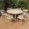 Juego de Plástico para Reuniones de Ocio al Aire Libre con Mesa Redonda Pequeña y Sillas para Balcón, Popular en Cafeterías de Té de Leche de Moda, Mesa de Comedor Simple para Uso al Aire Libre