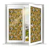 Película electrostática para ventanas sin adhesivo con patrones negros y dorados, adecuada para dormitorios, balcones, salas de estar y baños; proporciona privacidad y se puede volver a aplicar