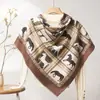 Lenço Quadrado Fino de Seda e Lã para Primavera e Verão o Ano Todo Feminino 200 Xale Étnico Lenço para Ar Condicionado Feminino Customização de Fábrica