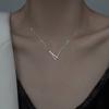Collar geométrico de plata esterlina s925 2021, nuevo diseño de nicho de lujo ligero, cadena de clavícula sencilla para mujer