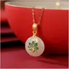 Set de Aretes, Pulsera y Anillo de Pavo Real en Cloisonné de Jade Hetiano Natural con Broche de Seguridad Chapado en Oro Puro S925 Tendencia Nacional
