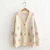 Ropa de Otoño e Invierno 2021 Estilo Perezoso Dulce Suéter de Fresa Cardigan Casual para Mujer Abrigo Exterior Abrigo de Punto para Mujer