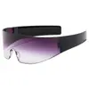 Gafas de sol de una pieza sin montura para recortar tecnología futura gafas de sol coloridas para chica popular gafas de moda cyberpunk