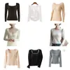 Ropa interior térmica de manga larga con sujetador acolchado para mujer, top interior, liquidación de fin de temporada