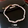 Collar de Perlas con Cuentas Chapado en Oro Real de 18K, Estilo de la Corte Francesa, Exquisita Cadena para Suéter, Joyería Única de Nicho para Mujeres