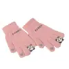 Nuevos guantes de invierno más terciopelo acolchado pantalla táctil guantes cálidos al por mayor guantes de peluche de panda tejidos para mujer lindos