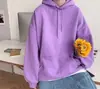 Moletom com capuz liso para homens e mulheres, jaqueta casual solta, estilo casal transfronteiriço, blusa de fleece de manga comprida, moderna e simples